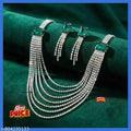 Western Silver Party Jewellery Set with Tassel Earrings