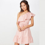 Women Checked Pink A-Line Dress