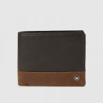 Men Brown Solid Leather Two Fold Wallet