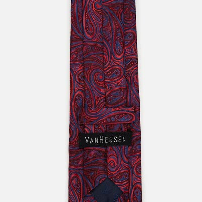 Men Maroon & Blue Printed Broad Tie