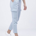 "Women Blue Solid Slim-Fit Casual Track Pants "