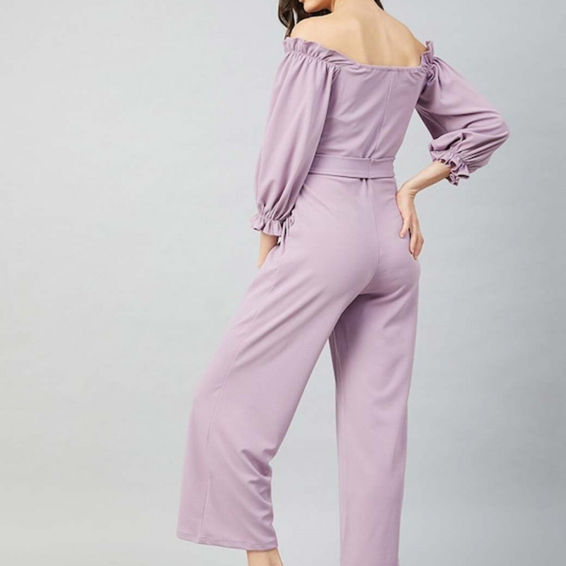 Women Lavender Solid Jumpsuit